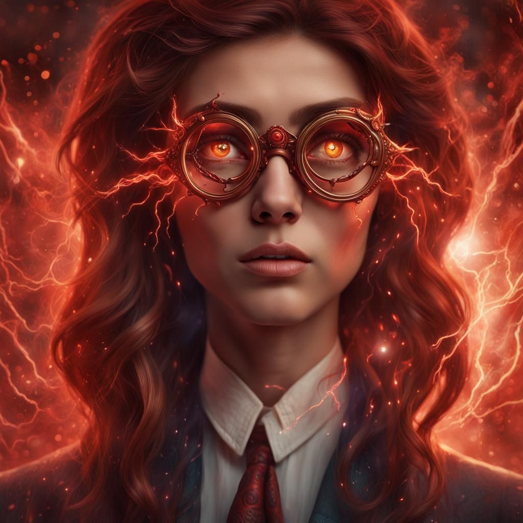 Hypnotist's Electric Gaze: Fantasy Concept Art
