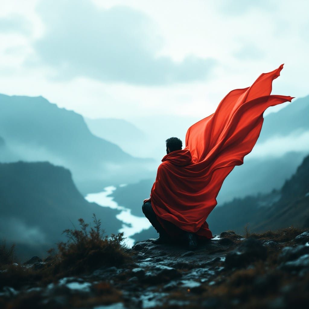 Ethereal Dawn Warrior in Cinematic Pose