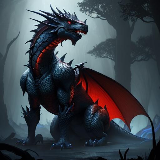 Dragons in Mystical Forest: Digital Matte Painting