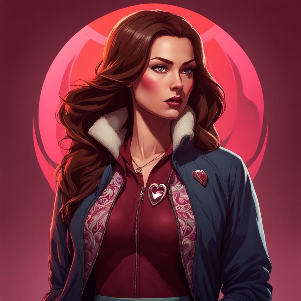 Woman Portrait with Hourglass Figure, Hyperdetailed Digital ...