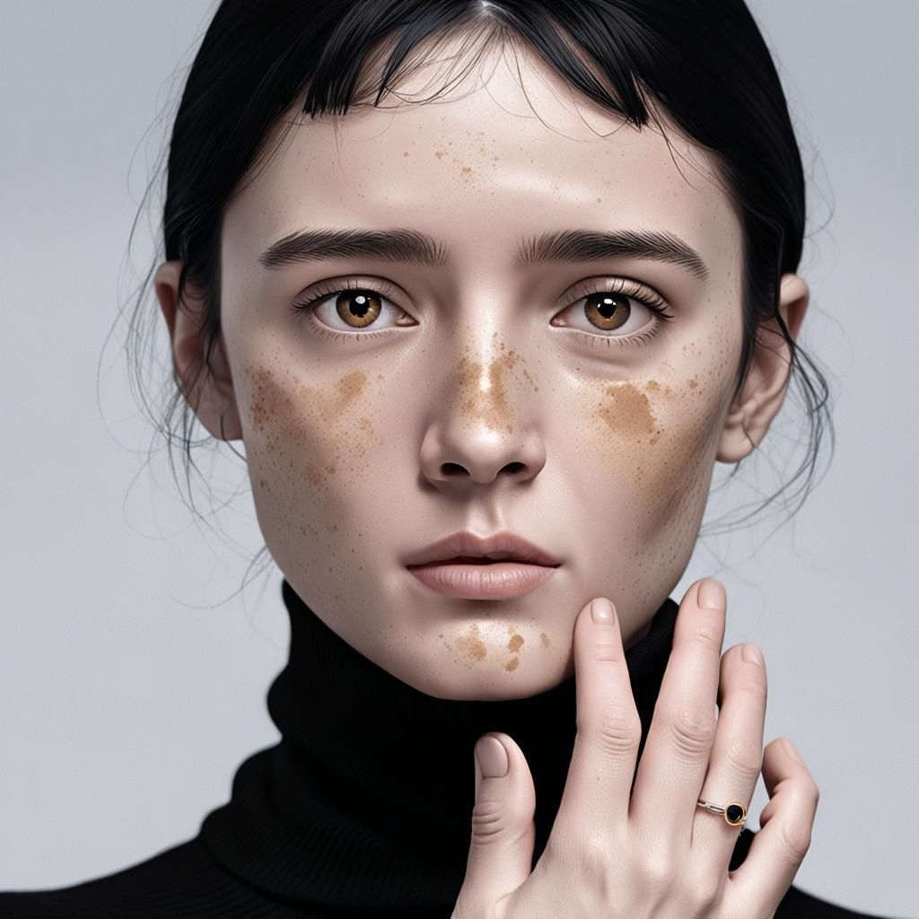 Hyperdetailed Charcoal Portrait of a Pale Person