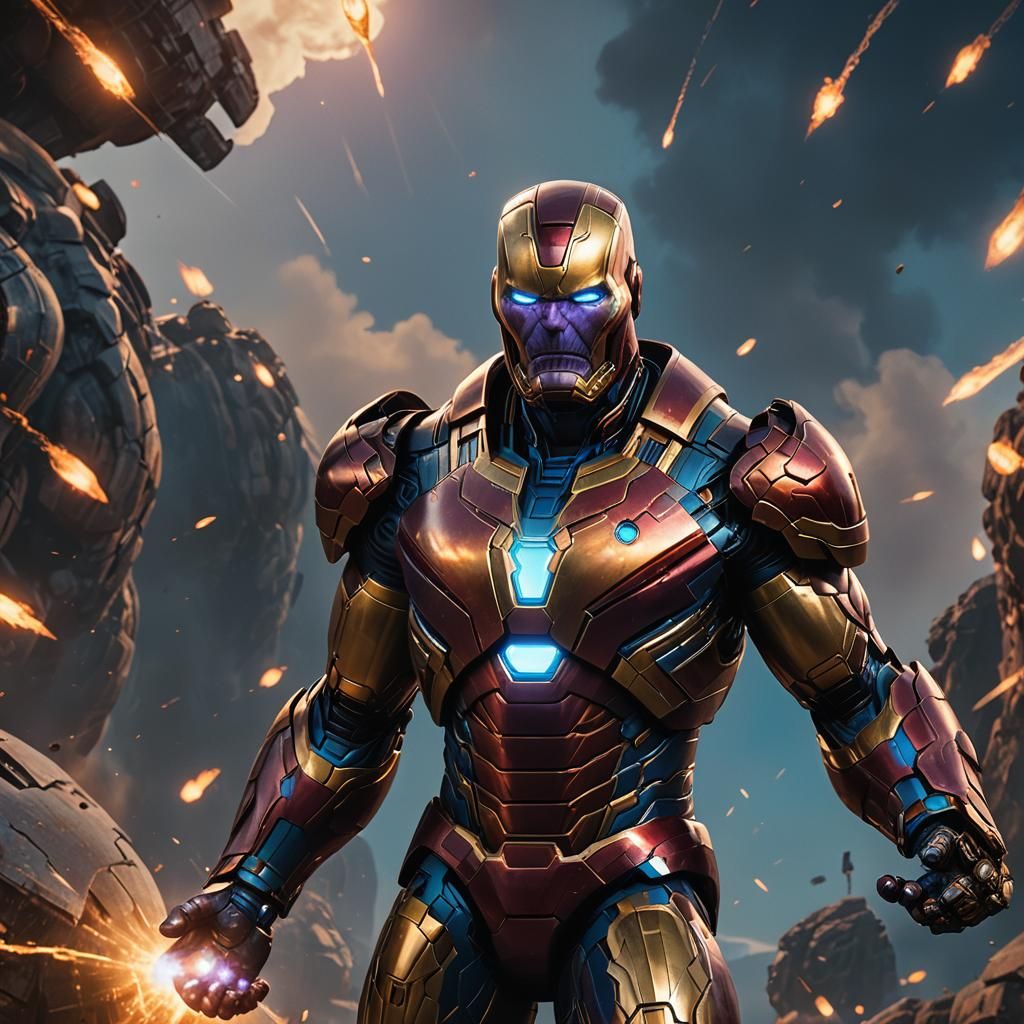 Ironman Battles Thanos in Unreal Engine 5 Style