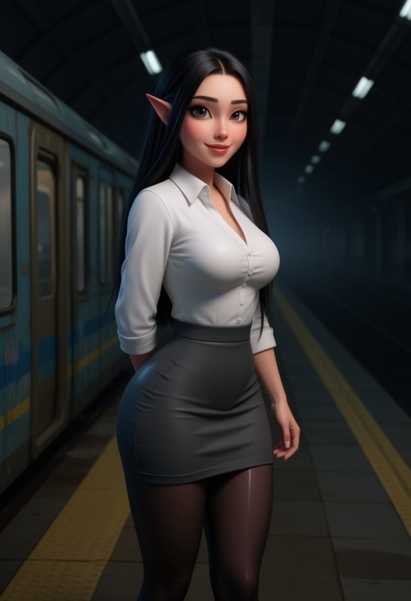 Elven Office Siren at Noir Subway Station