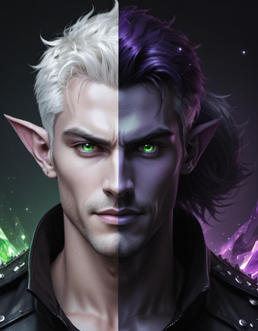 Split Face: Man and Fae in Crystalline World