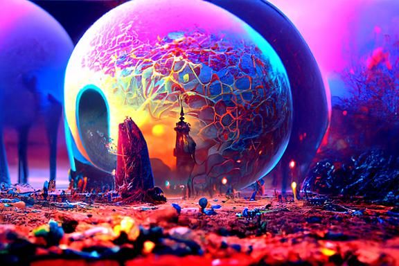 Vibrant Alien Biosphere in Hyperdetailed Digital Art
