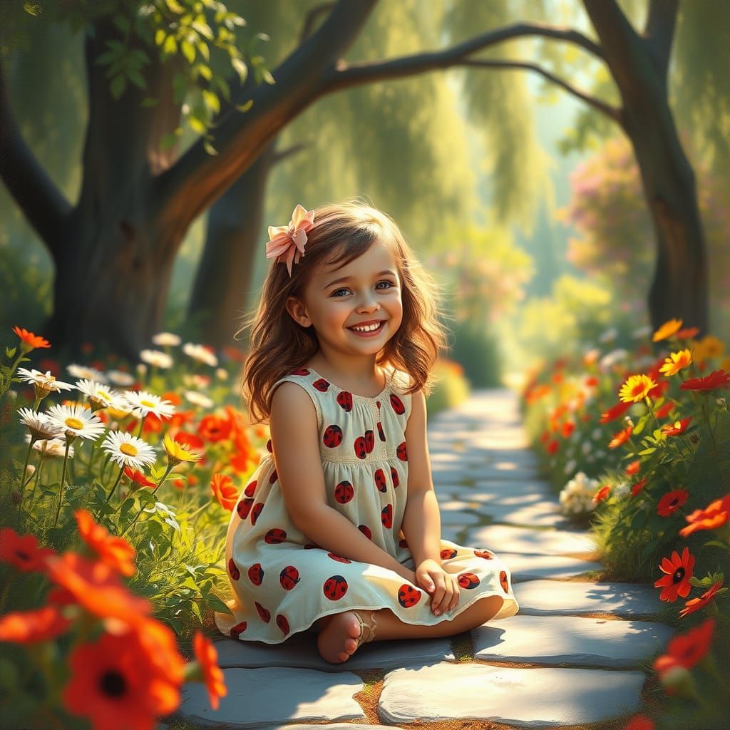 Sunny Girl in a Garden of Delight