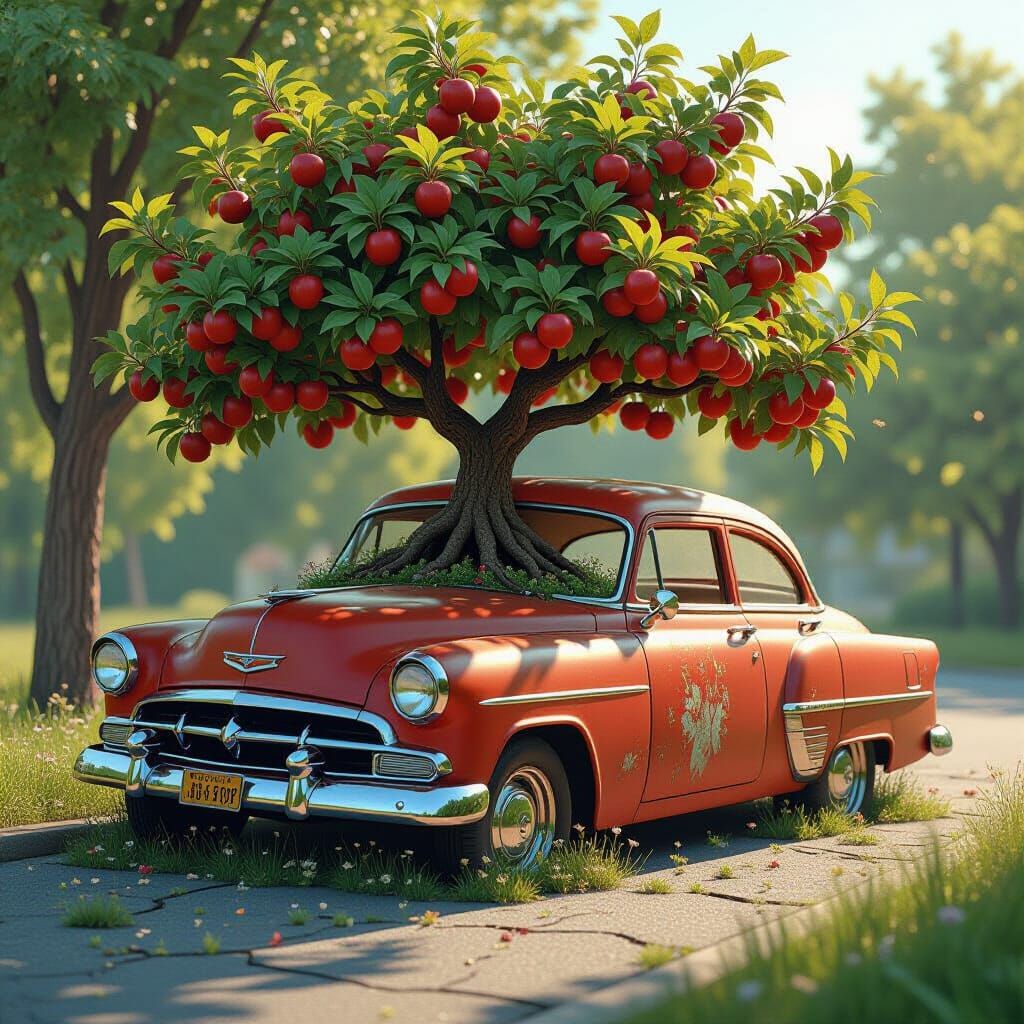 Apple Tree Car in Hyper-Realistic Detail