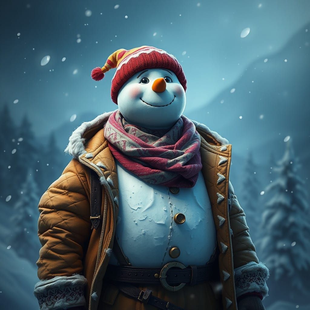 Fantastical Business Snowman in Deep, Intricate Detail