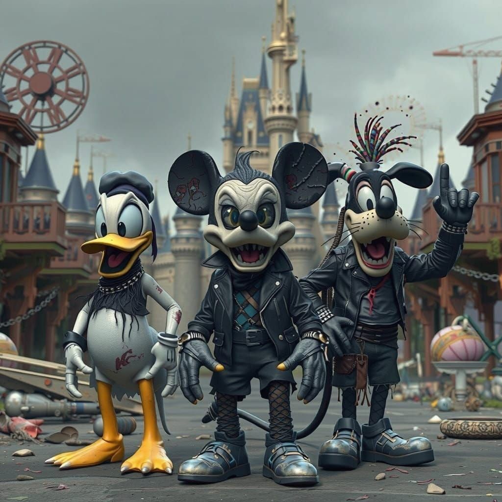 Fantasy Apocalypse: Disney Characters as Grungy Zombies