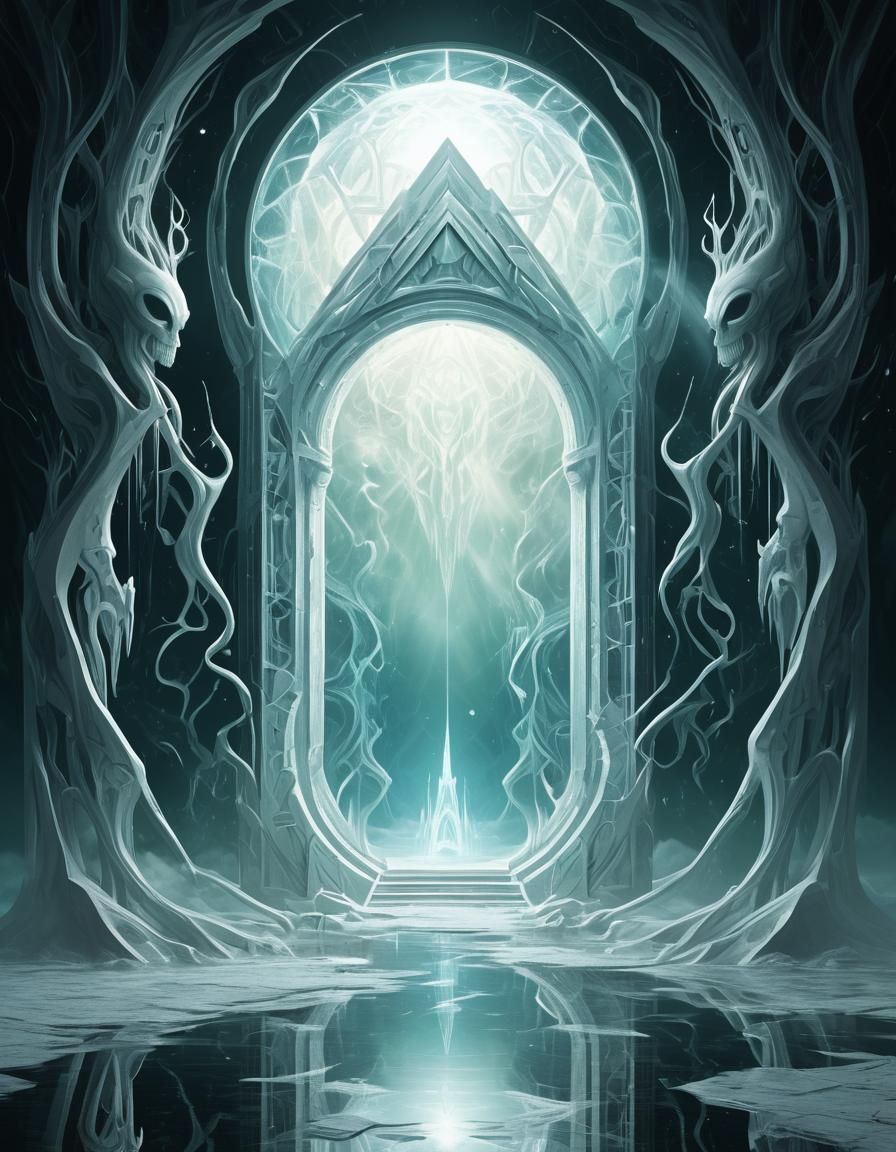 Magical Portal to Alien World in Cubist Style