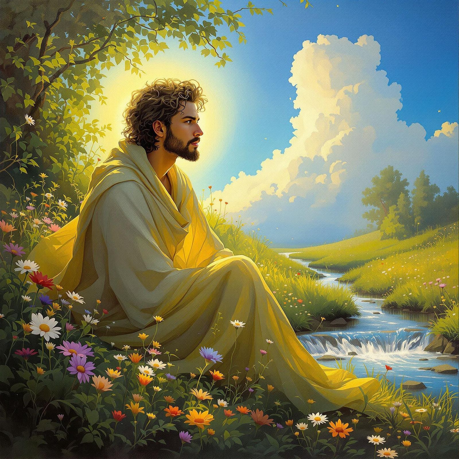 A Contemplative Figure Finds Hope in Nature's Tranquility