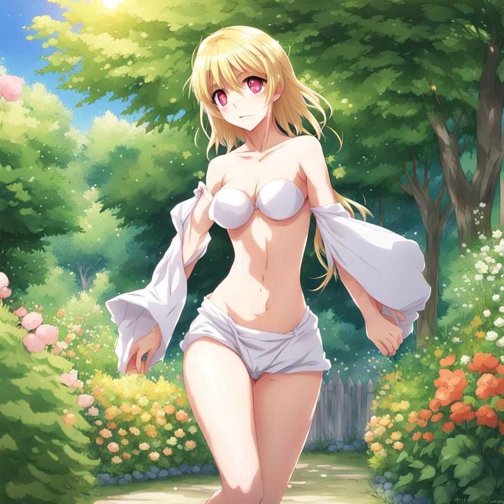 Anime Princess of Summer in Garden