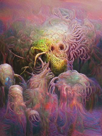 Cthulhu Eldritch Infestation in Beksinski Style