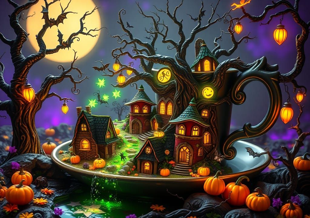 Halloween Wonderland in Magical Teacup