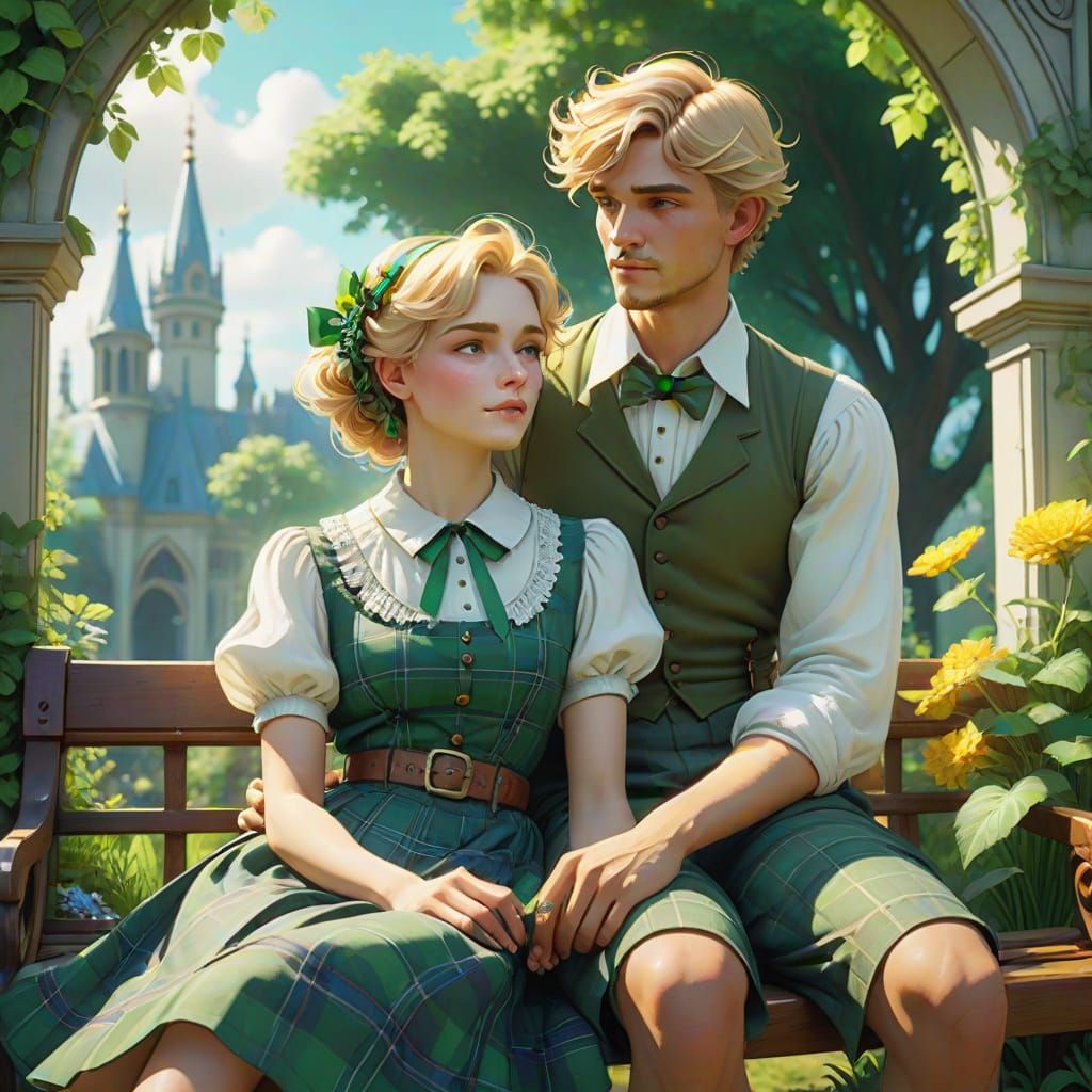 Whimsical Student in Art Nouveau Style