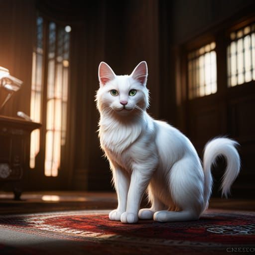 Fantastical Detailed Painting of a Cat