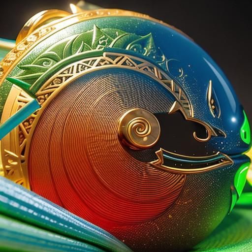 Jade and Marble Netsukes in Moonlight: 3D Render