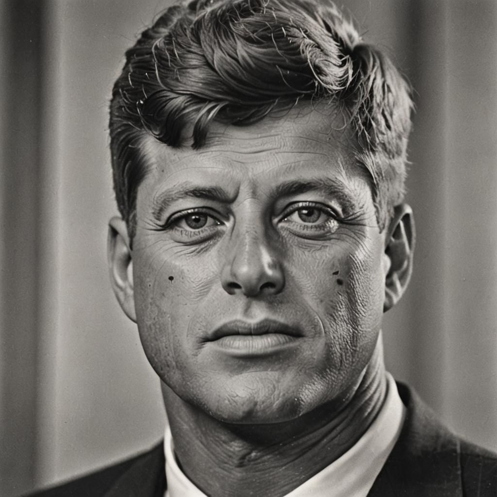 John F. Kennedy Portrait in Hyperrealistic Style