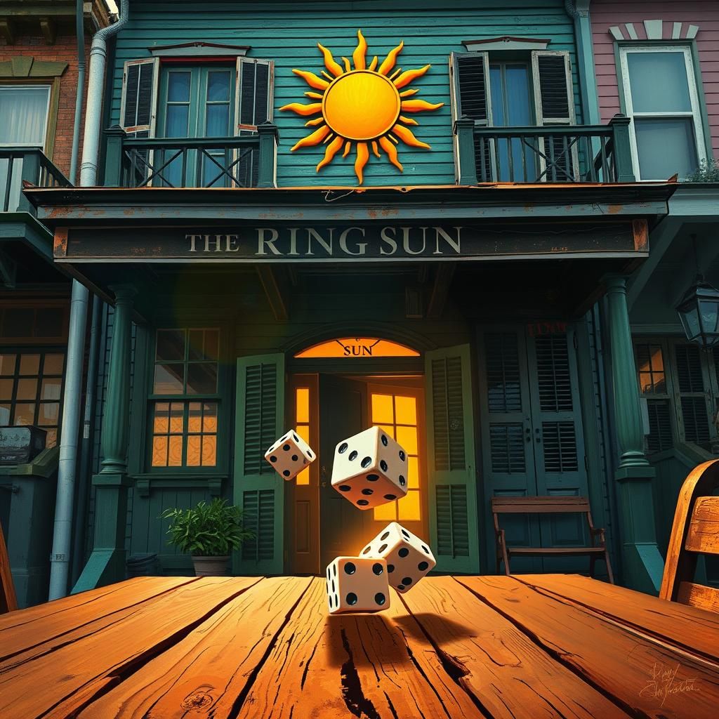 New Orleans Townhouse with Dice: Double Exposure Illustratio...