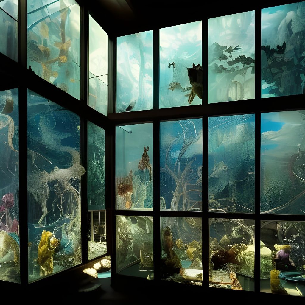 Spectacular Lightning Display Encased in Glass, Photorealist...