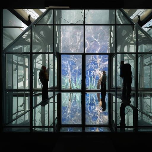 Lightning in Glass Box: Photorealistic Ukiyo-e Art