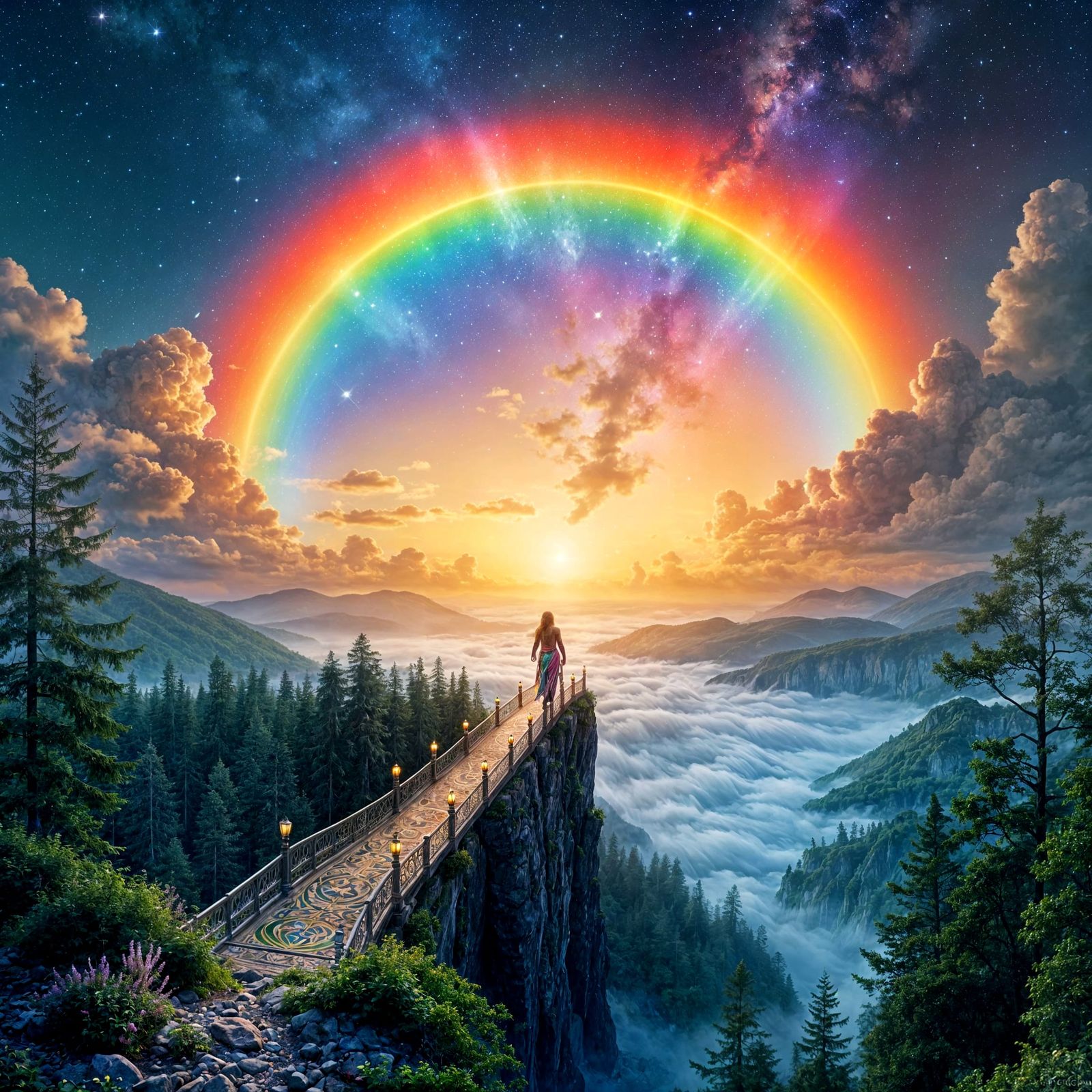 Bifrost Bridge in Art Nouveau Style