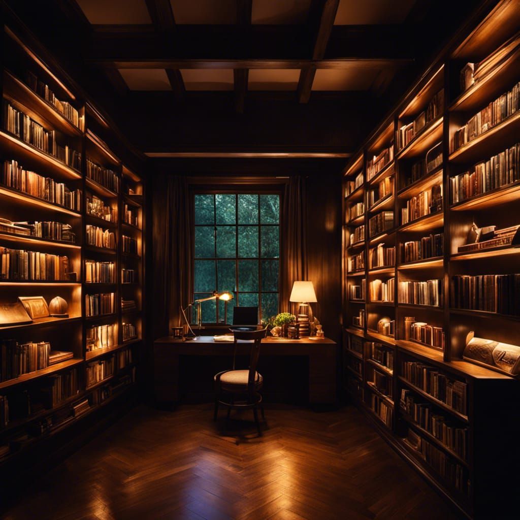 Cozy Bedroom with Fireflies and Tiffany Lamps