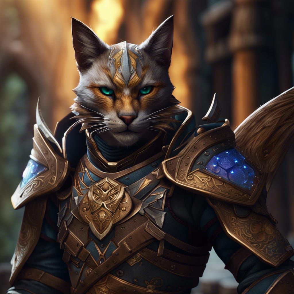 Tabaxi Paladin Fantasy Concept Art