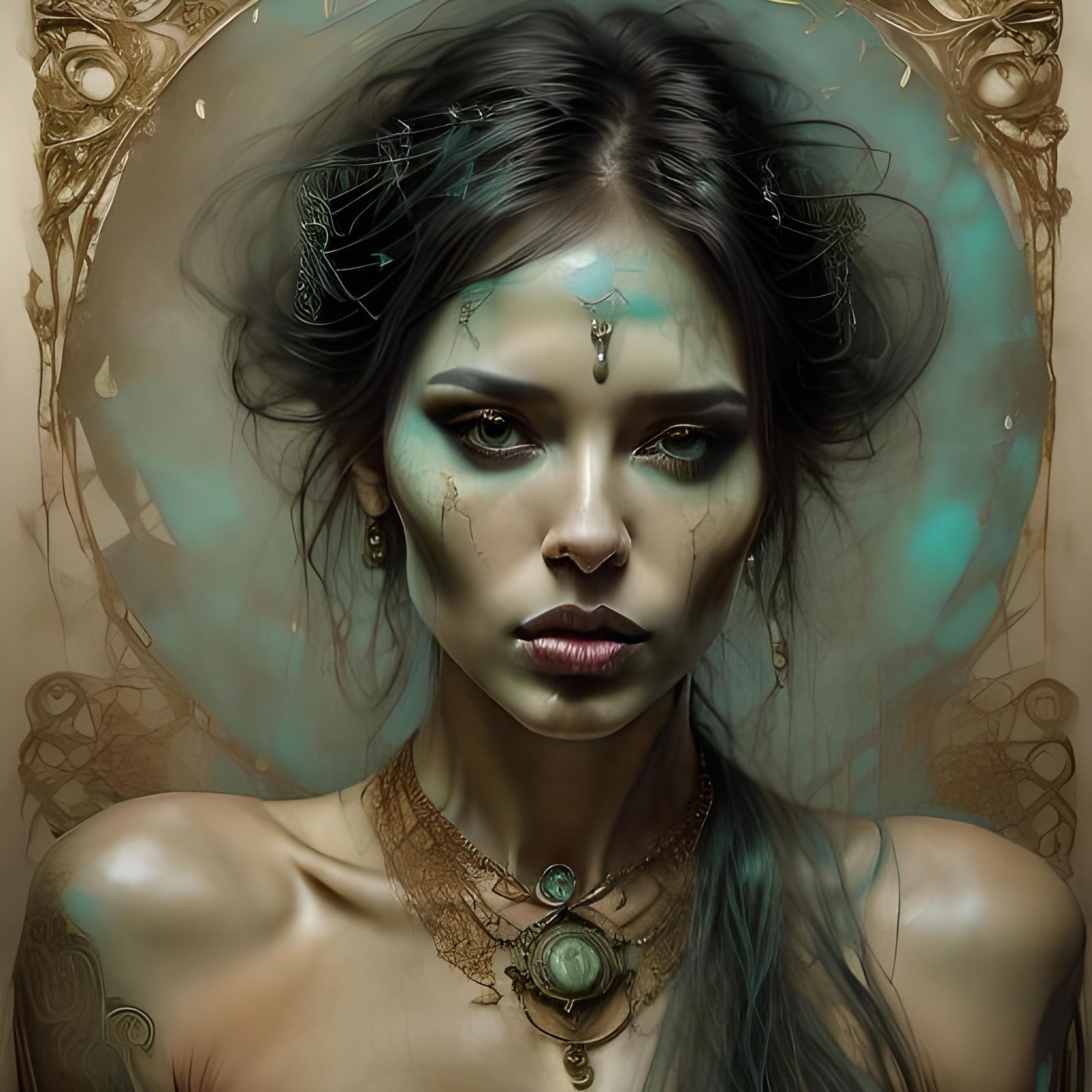 Elegant Woman in Opulent Hall, Anna Razumovskaya Style