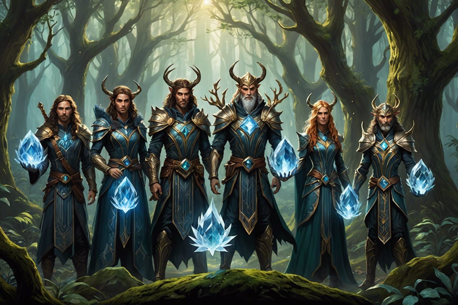 Mystical Crystal Keepers Guard Enchanted Forest Realm