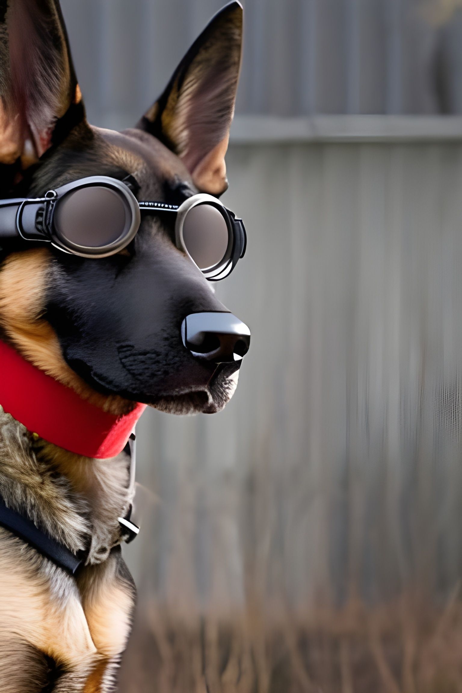 German Shepherd in Gas Mask: Apocalyptic Canine
