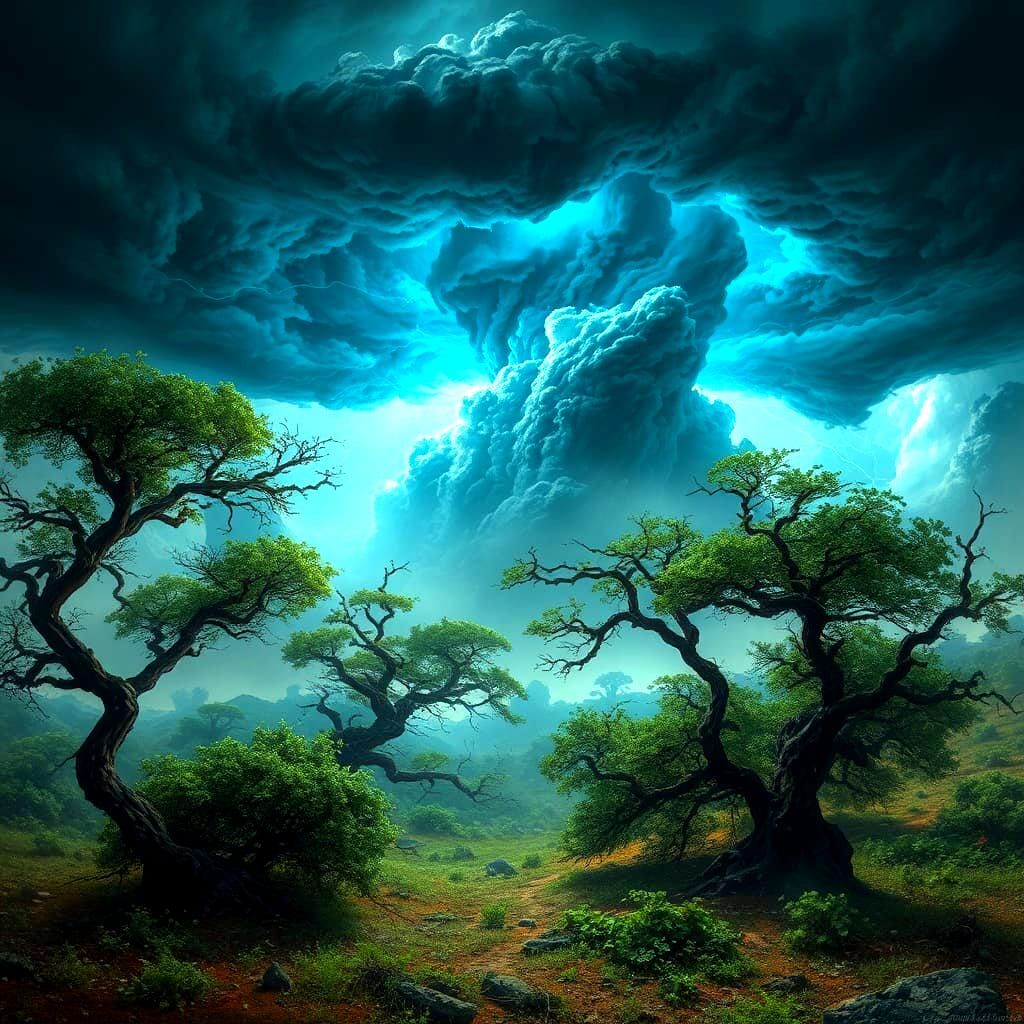 Nature's Fury: Stormy Winds in Fantasy Art