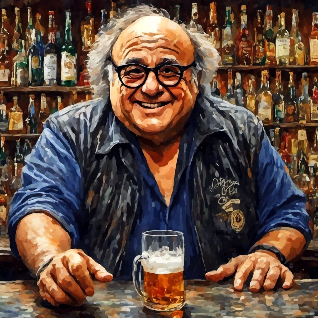 Water Color Painting of Danny DeVito as Frank Reynolds on It...