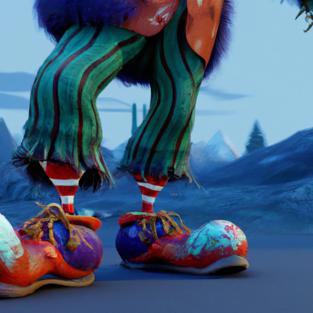 Sasquatch in Clown Shoes: Detailed Matte Painting