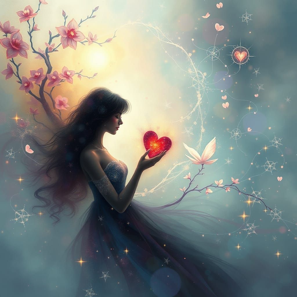 Golden Light Awakening in Art Deco Dreamscape