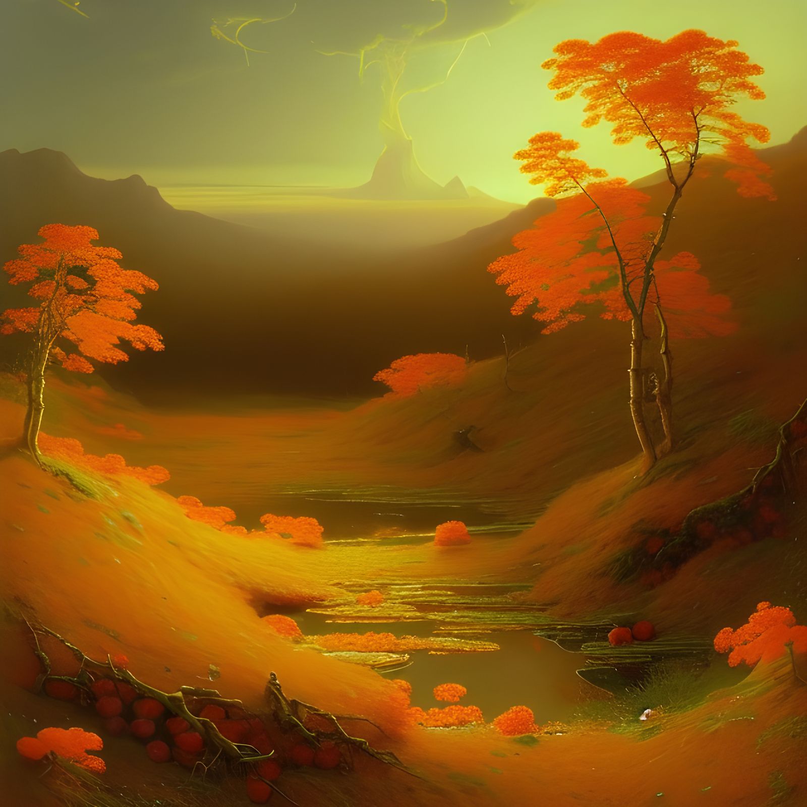 Golden Cloudberries in Norwegian Mountain Bog