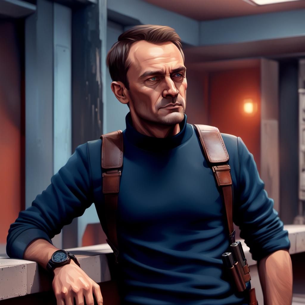 Man in Russian Base, Sci-Fi Matte Painting