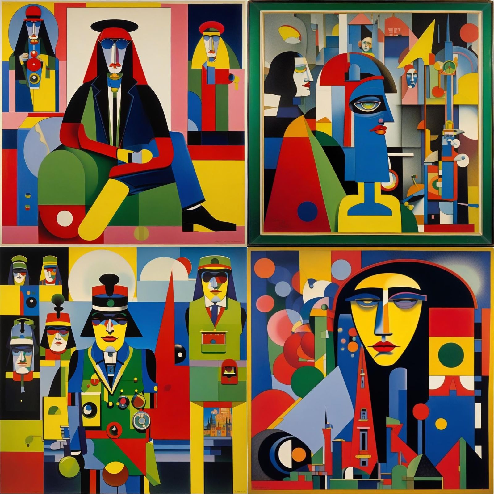 Figurative Painting in Cubist Expressionist Style