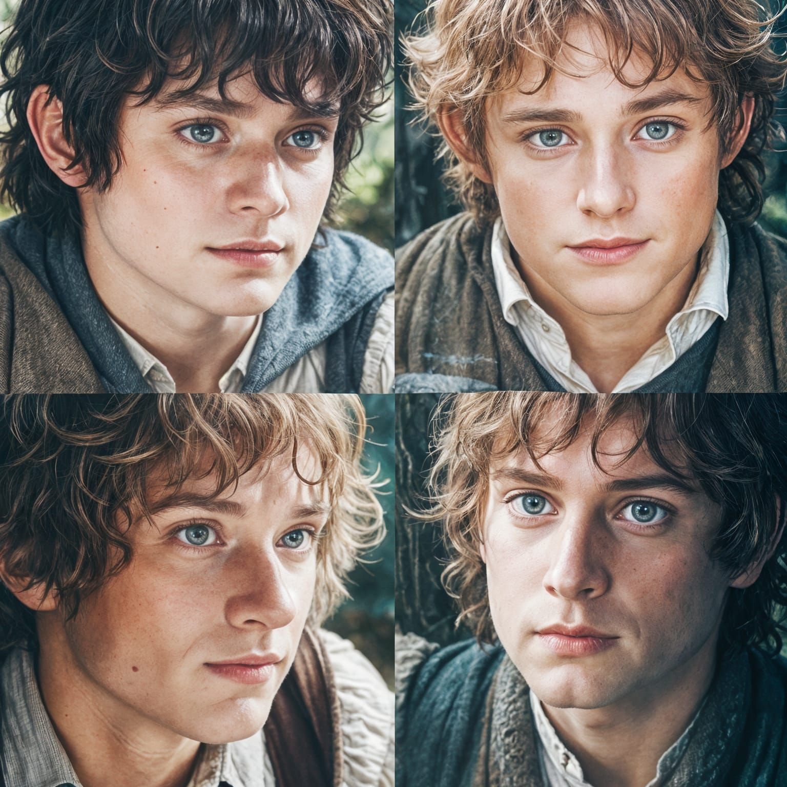 Hobbits Portrait in Gouache Style, Detailed Fantasy Art