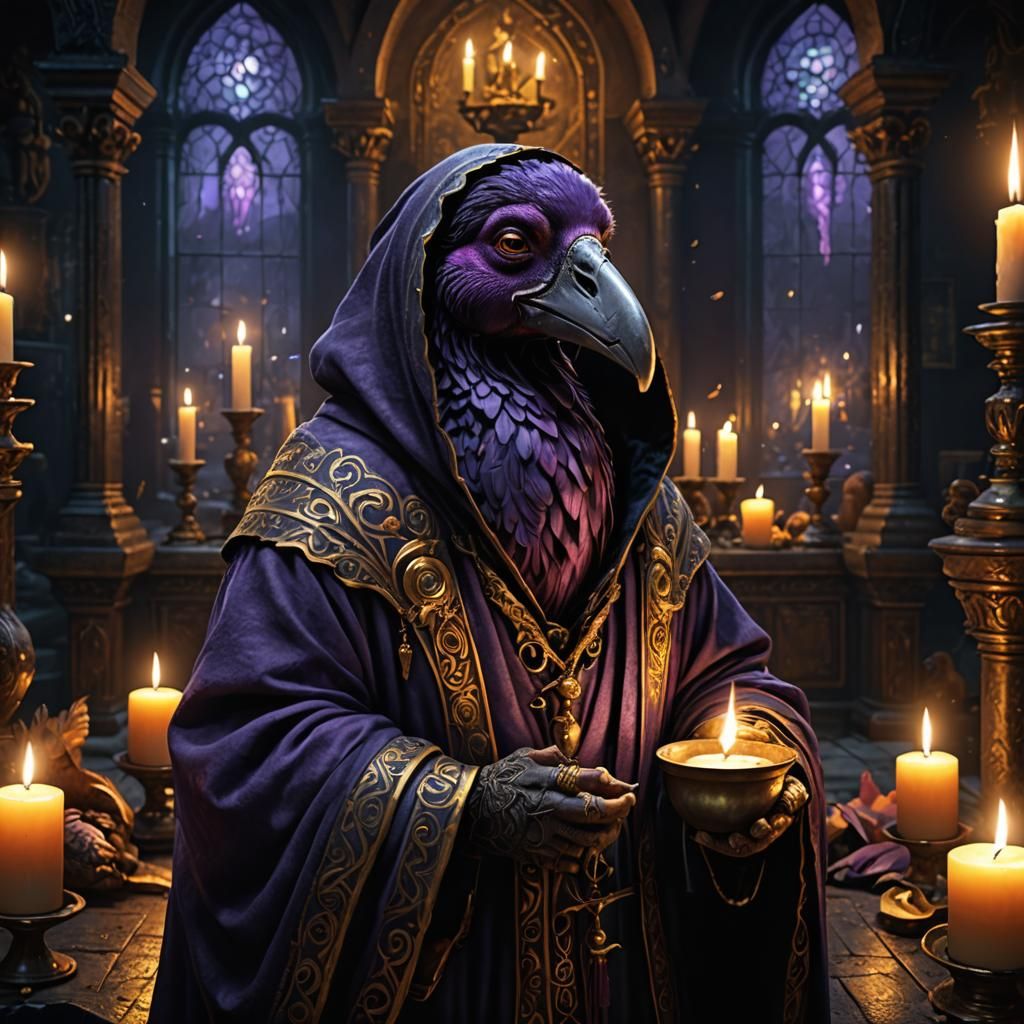 Mystical Dodo Bird in Dark Fantasy Style