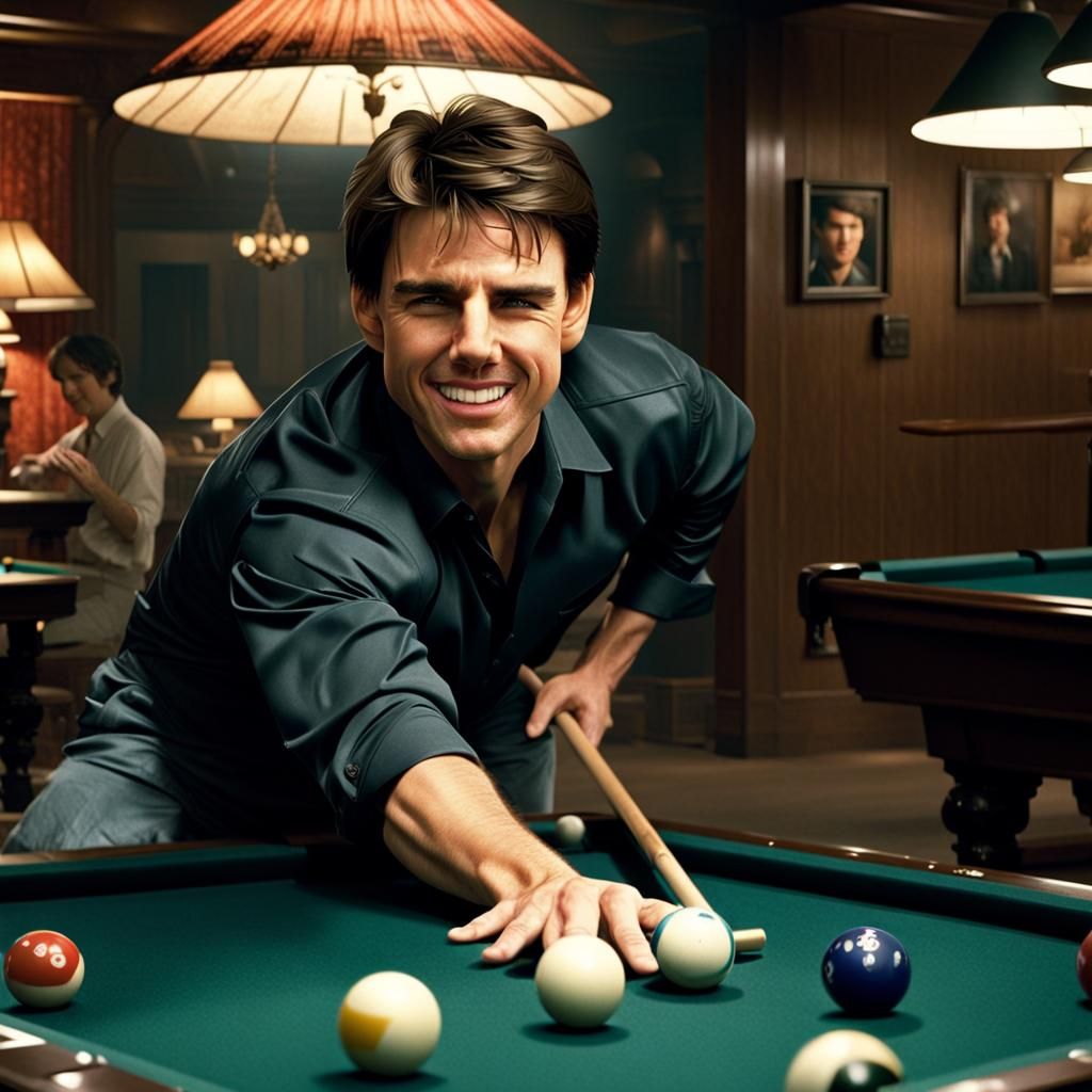 Young Tom Cruise Plays Pool: Digital Matte Painting