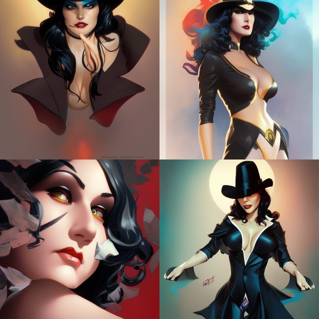 Zatanna Portrait in Comic Book Art Style