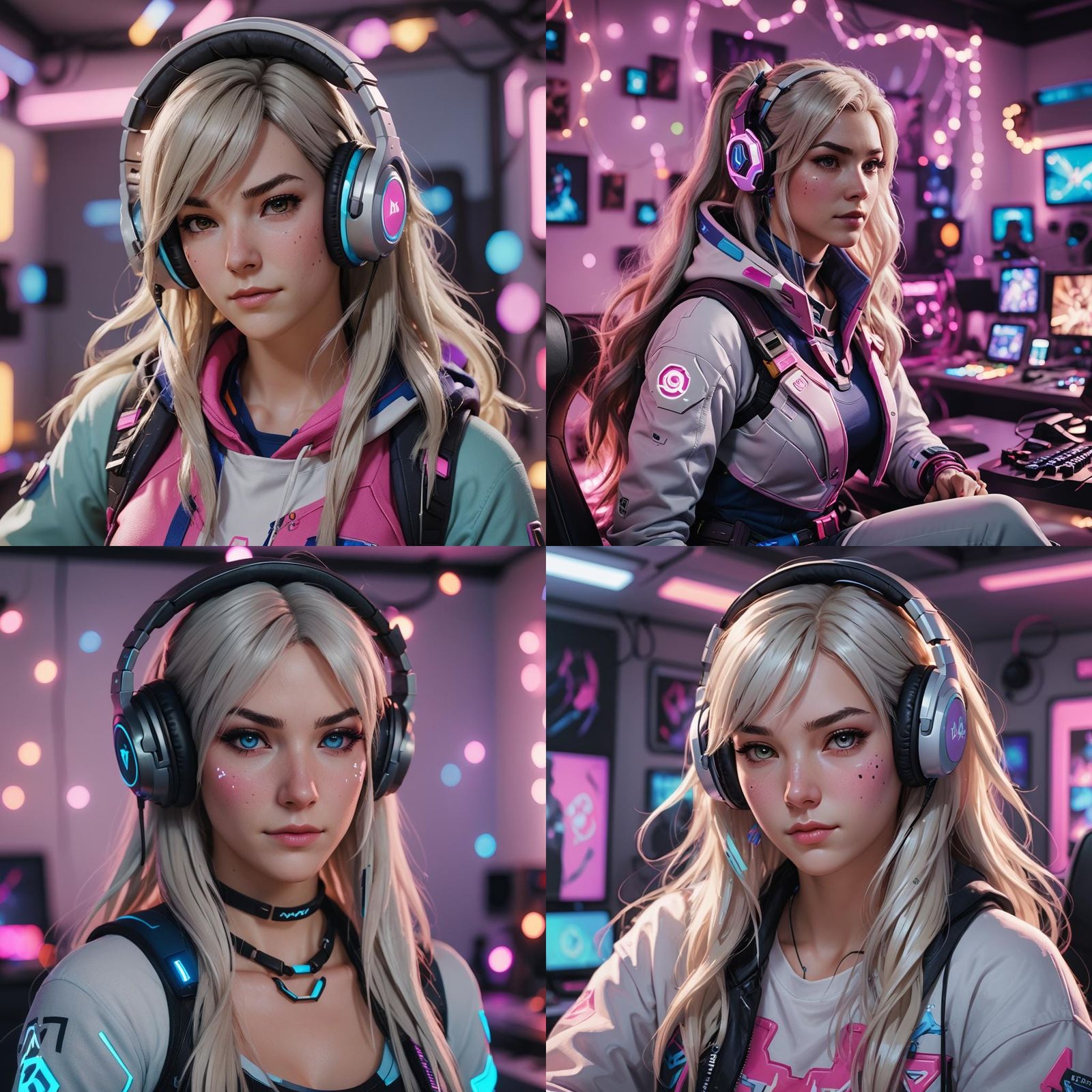 D.Va Overwatch 2 E-Girl in Gaming Room