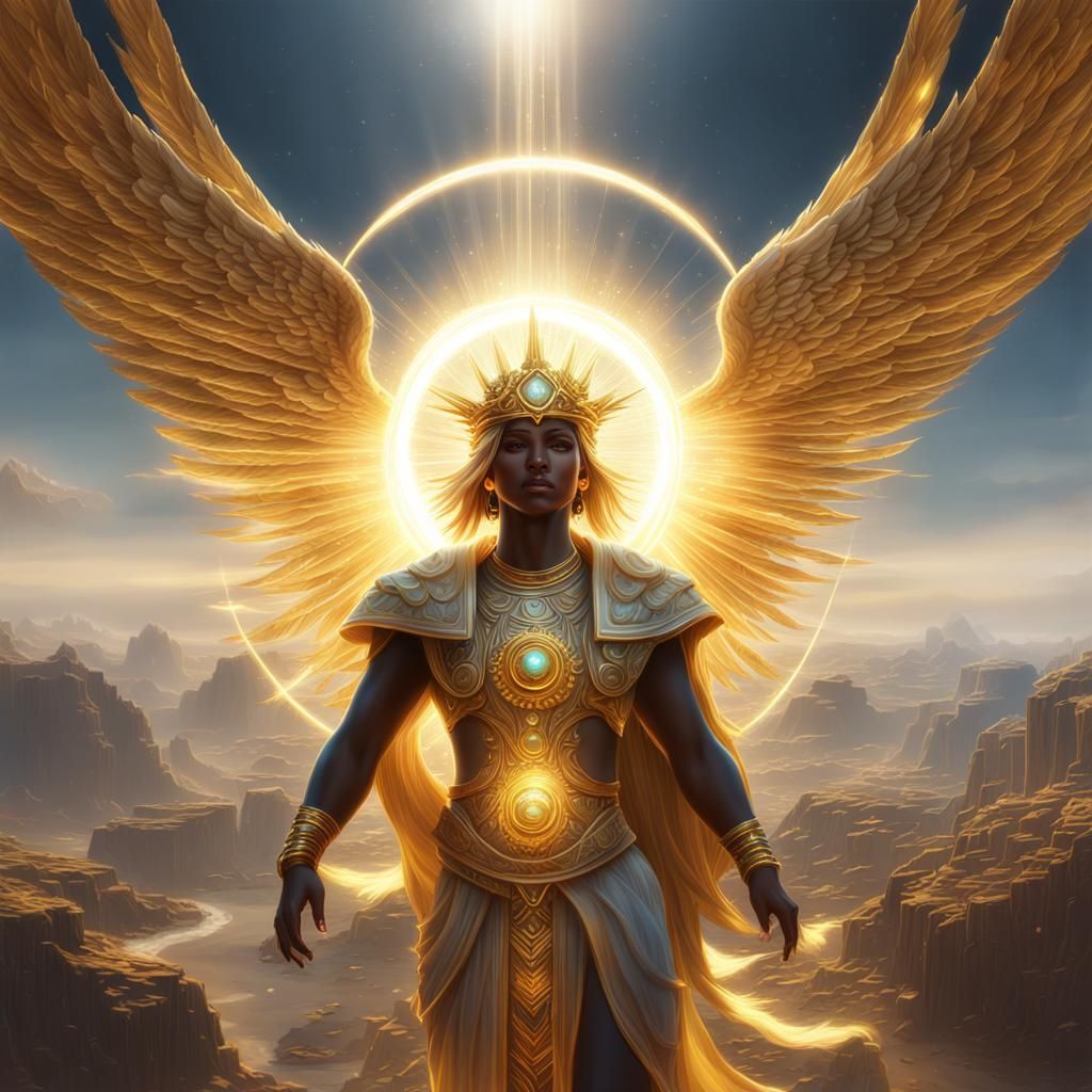 Divine Beings Bathed in Golden Light