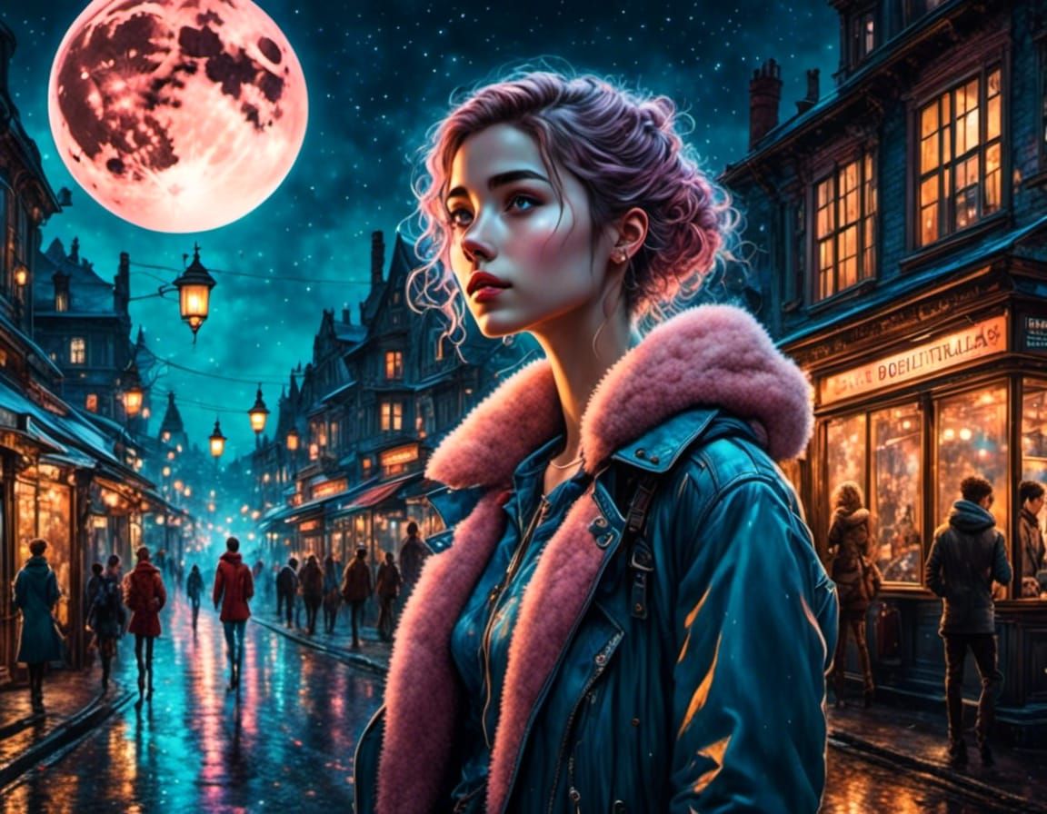 Seventeen-Year-Old Clarisse Strolls Under the Moon