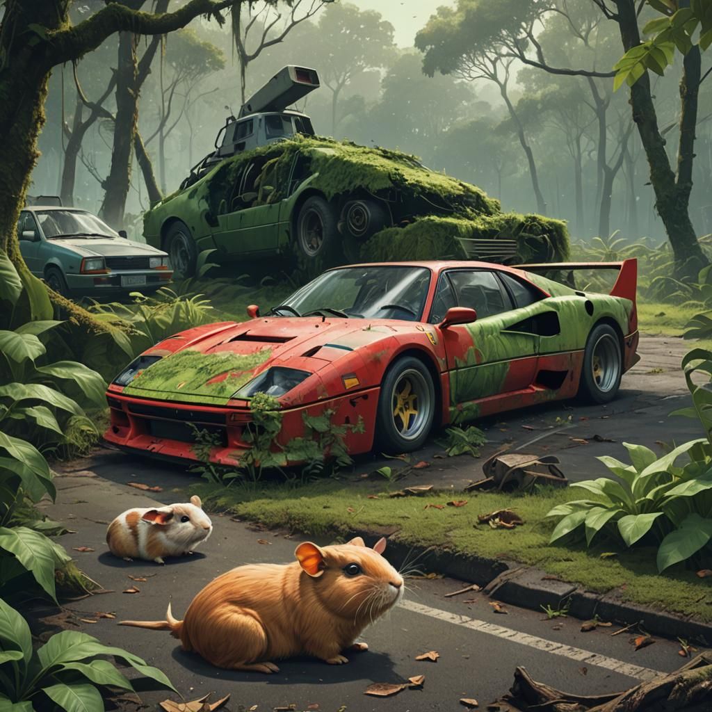 Ferrari F40 Jungle Airfield with Guinea Pigs