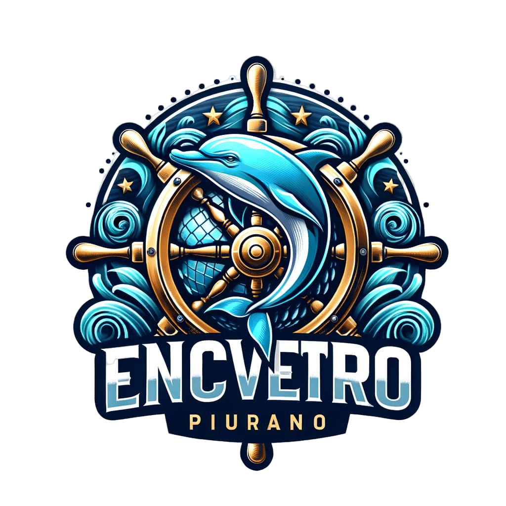 Luxurious Ship's Helm Logo with Dolphin Mascot in Sky Blue a...