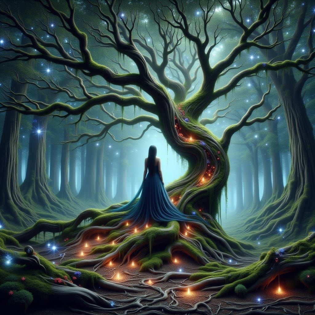 Enchanted Ent Portrait in Mystical Forest