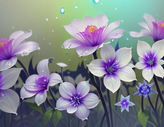 Glowing Flame Flower in Futuristic Style