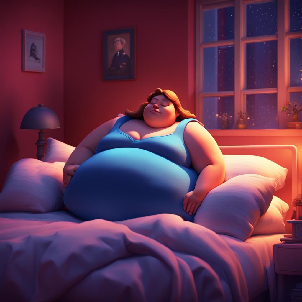 Sleeping Woman: 3D Digital Art in Pixar Style